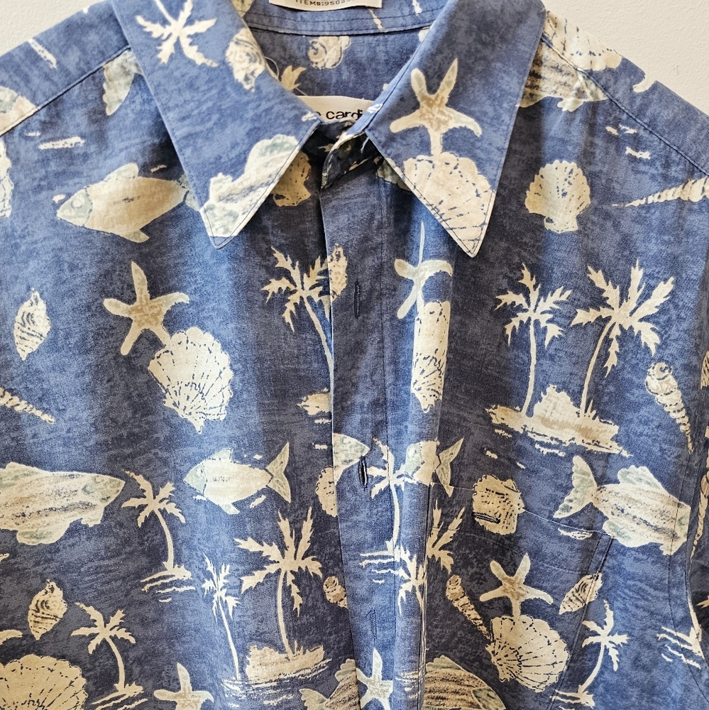 Pierre Cardin men's short sleeve casual beach shirt. 100% cotton, size medium